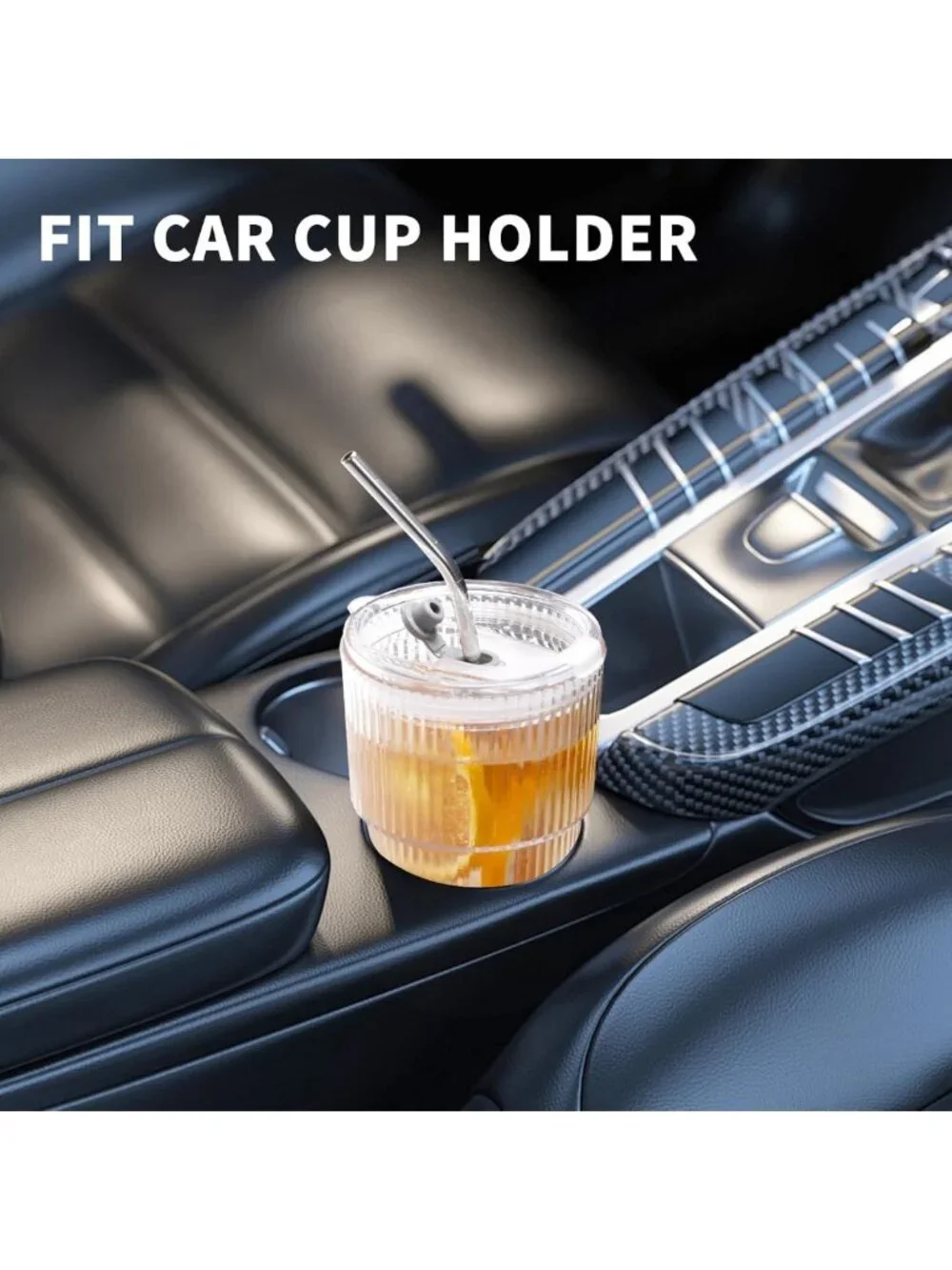 Reusable 16 oz Iced Coffee Cups with Lids & Straws - Unbreakable, BPA-Free
